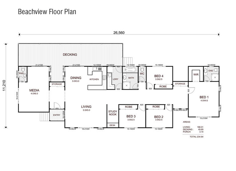 Beachview Floorplan - Kit Home Design