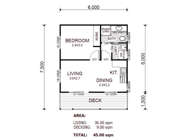 The Chalet 45 Floorplan - Kit Home Design