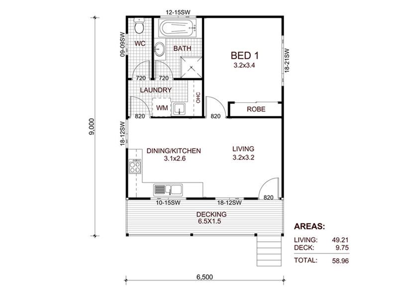 The Chalet 60 Floorplan - Kit Home Design