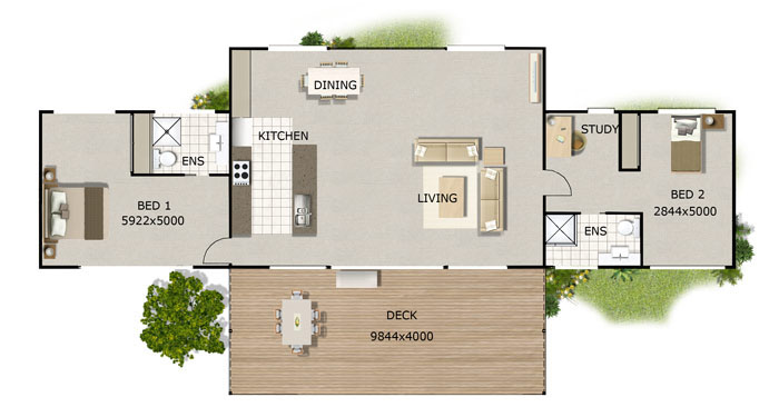 Mountain View Single Level Floorplan - Kit Home Design